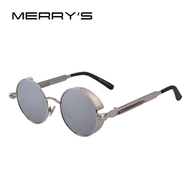 MERRY'S Vintage Women Steampunk Sunglasses Brand Design Round Sunglasses Oculos de sol UV400