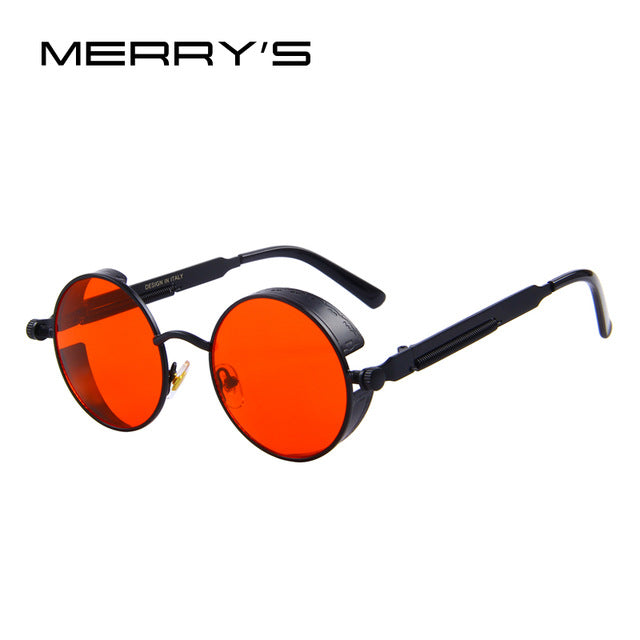 MERRY'S Vintage Women Steampunk Sunglasses Brand Design Round Sunglasses Oculos de sol UV400