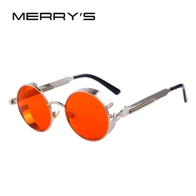 MERRY'S Vintage Women Steampunk Sunglasses Brand Design Round Sunglasses Oculos de sol UV400