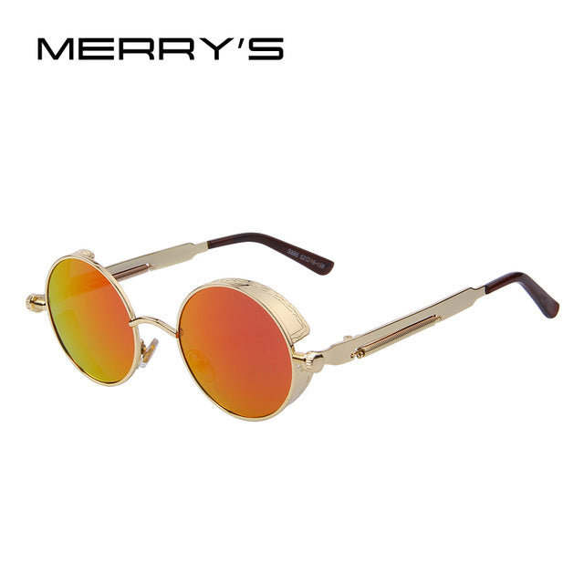 MERRY'S Vintage Women Steampunk Sunglasses Brand Design Round Sunglasses Oculos de sol UV400